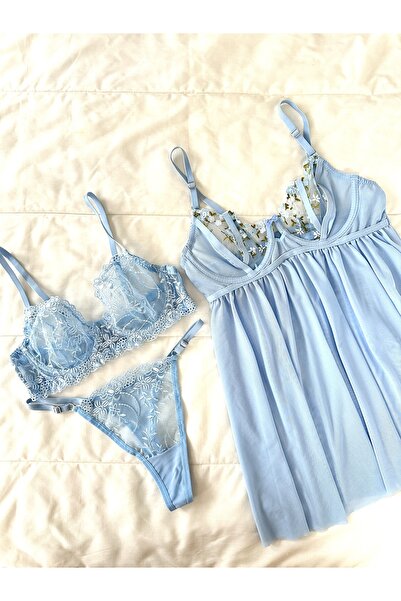 Feruzdesign Σετ εσωρούχων Elave Blue Underwire 4 τεμαχίων