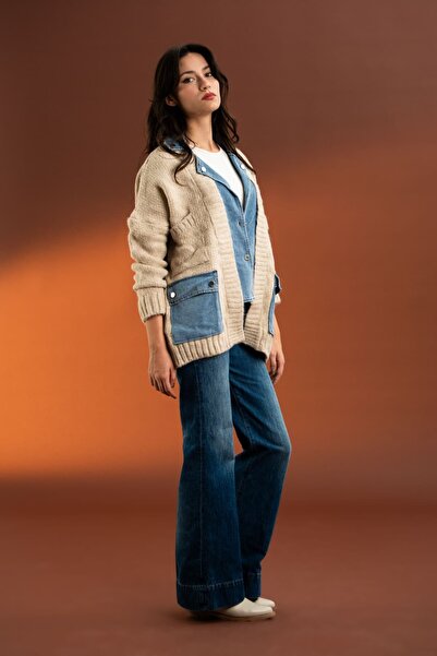 roibyardaözmen Anvelop,Kot Detaylı,Yumoş Hırka-VİZON