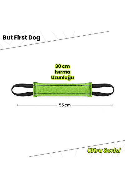 But First Dog Köpek Oyuncağı Yeşil Kumaş Çekiştirme Barı – Ultra Series