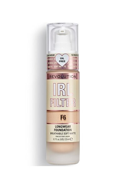 MAKEUP REVOLUTION Φίλτρο IRL, Χωρίς λάδι, μακράς διαρκείας, κρεμώδες foundation, F6, 23 ml