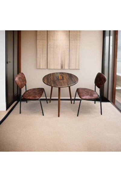 Al Saada Home Discounted 2-chair table set - 70 x 70 x 70 cm - Dark Brown