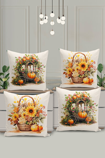 Filamente Husă de pernă cu imprimare digitală pe două fețe, cu tematică de toamnă de Halloween