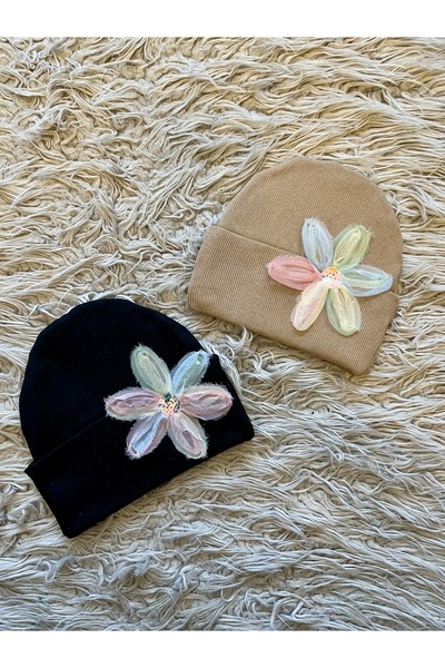 ygz junior 2-Pack Flexible Camisole Tulle Beret Set with Floral Details