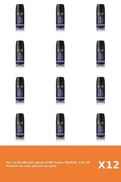 str8 Set of 12 Deodorant spray Game, Men, 150 ml