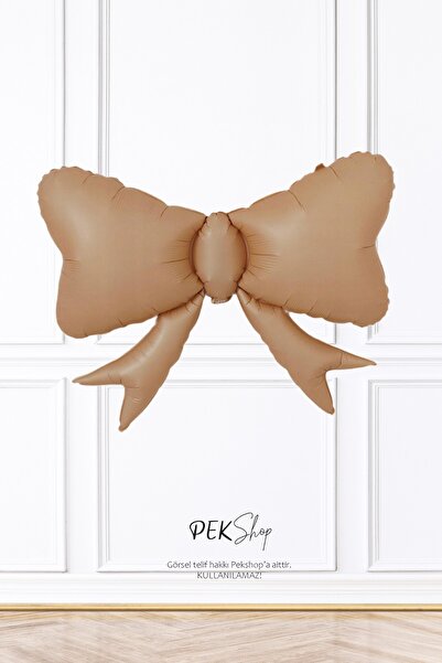 PEKSHOP Retro Coffee Big Bow Foil Balloon Bow Ribbon Shaped Balloon