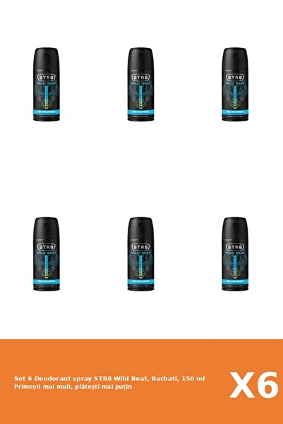 str8 Set 6 Deodorant spray Wild Beat, Barbati, 150 ml