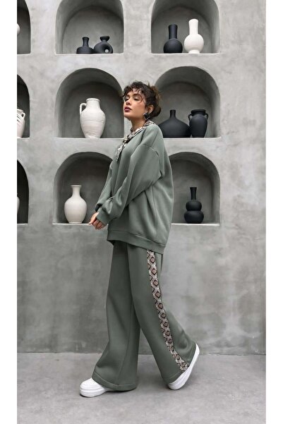 Cardella Σετ παντελόνι με λεπτομέρεια φουλάρι - Γυναικείο Σετ Φόρμας