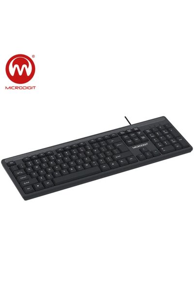 Microdigit EXPLORE Computer Keyboard - USB Wired - Slim and Durable Design (MK400K)