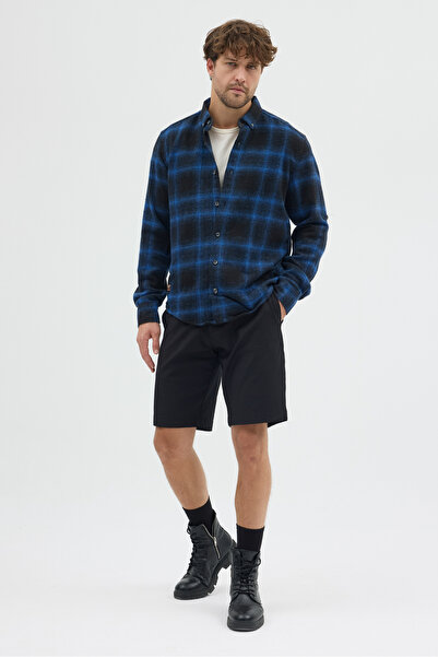 Cosplay Erkek Siyah Beyaz Flanel Oduncu Gömlek - Cepsiz, Kalın Kışlık Uzun Ko...