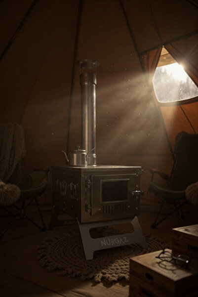 NURGAZ Krom Katlanır Kamp Sobası