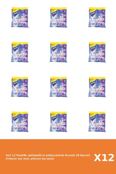Aroxol Set 12 Pastile antimolii si antiacarieni 20 bucati