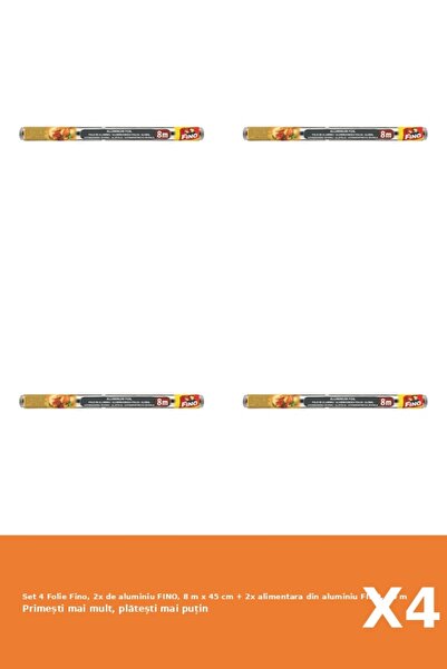 Fino Set 4 Folie Fino, 2x de aluminiu FINO, 8 m x 45 cm + 2x alimentara din a...
