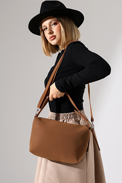 BALANZ Geantă Taba pentru femei din nubuck bretea crossbody Geantă de umăr și...