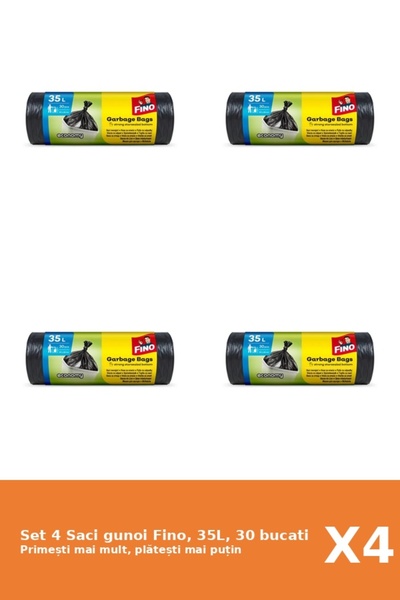 Fino Set 4 Saci gunoi Fino, 35L, 30 bucati