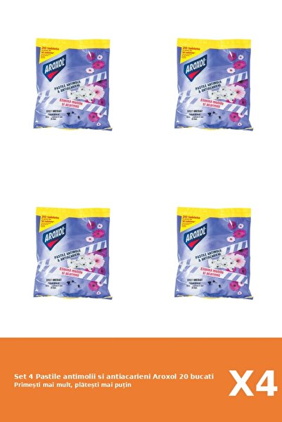 Aroxol Set 4 Pastile antimolii si antiacarieni 20 bucati