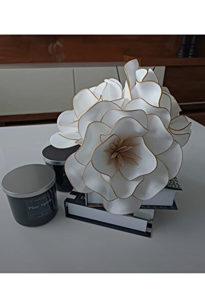 bilen tasarım BEYAZ GOLD LÜKS DEKORATİF ÇİÇEK YAPAY ÇİÇEK lateks eva yapay çiçek