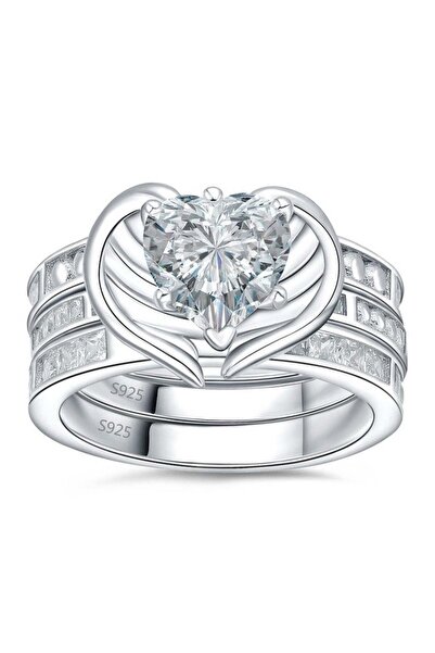 Generic Love Heart 2.2Ct Cubic Zirconia Solitaire Engagement Ring - 925 Sterling Silver Bridal Set