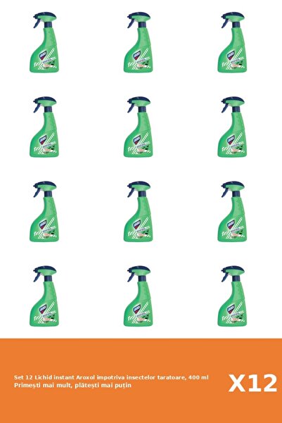Aroxol Set 12 Lichid instant impotriva insectelor taratoare, 400 ml