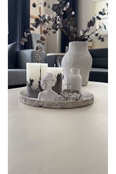 Workshop Warmth Home Serenity - Özel Tasarım Beton Tepsi ve Kadın Büst Dekoru