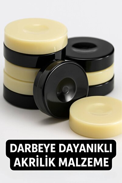 TOYFEST Acrylic Backgammon Piece Set – 30 Pieces Shiny, Durable and Standard Size Black and White Checkers Set