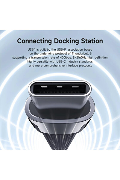 Hagibis UCD4 Type-C All-in-One Kablo (USB4, 40Gbps, 240W, 8K60Hz)