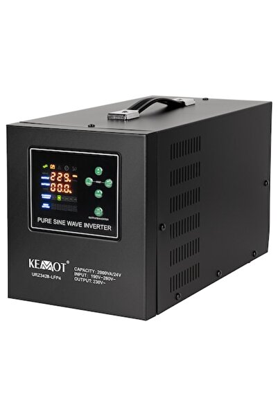 Kemot Pure Sine UPS 2000VA, 1400W, 24V, 138x276x155mm