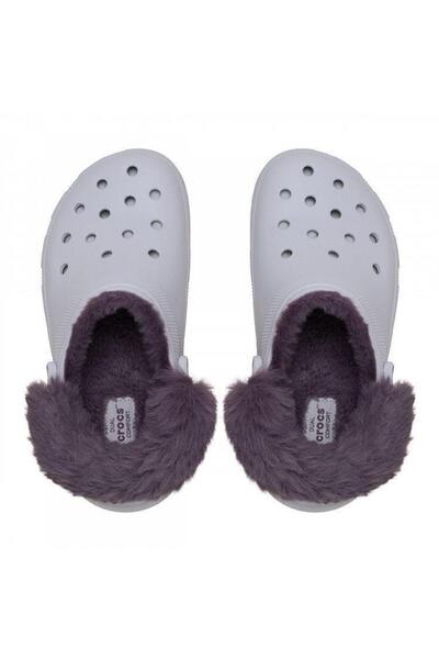 Crocs Classic Platform Fuzz Lined Clog Frosted Grape Terlik 212854-5BO