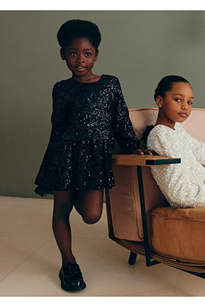 Abel & Lula فستان مايورال أبيل ولولا للفتيات بأكمام طويلة مزين بالترتر باللون...