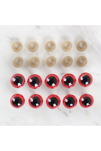INURA GLOBAL Loren 14 mm Red 5 Pair Amigurumi Eyes