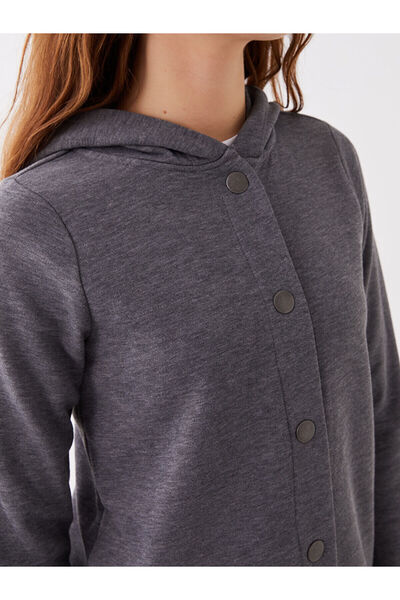 LC Waikiki Hilfa Yeni Sezon Kapüşonlu Düz Uzun Kollu Kadın Spor Hırka