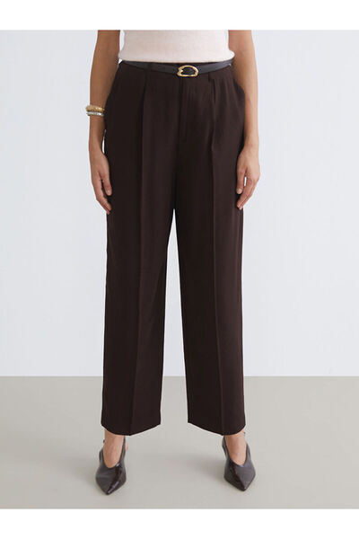 LC Waikiki Beli Kemerli Loose Fit Women's Pleated Trousers