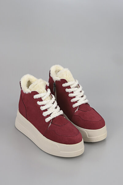kajal ayakkabı Frm 034 Fur Detail Lace up Boots