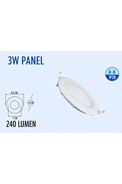 Lampist 3w Sıva Altı Slim Panel Led 6500k Beyaz Kasa Beyaz