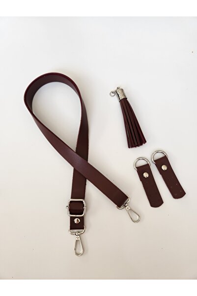 FERİHA HOBİ AKSESUAR حزام جلدي قابل للتعديل - مجموعة من 3 قطع مع تفاصيل فضية