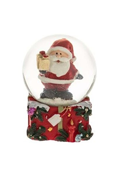 SHOPIENS Glob de zăpadă decorativ de Crăciun - Moș Crăciun pe bază pătrată 6 cm