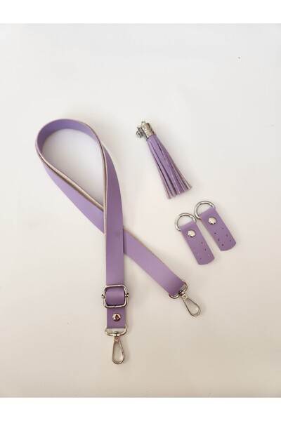 FERİHA HOBİ AKSESUAR حزام جلدي قابل للتعديل - مجموعة من 3 قطع مع تفاصيل فضية