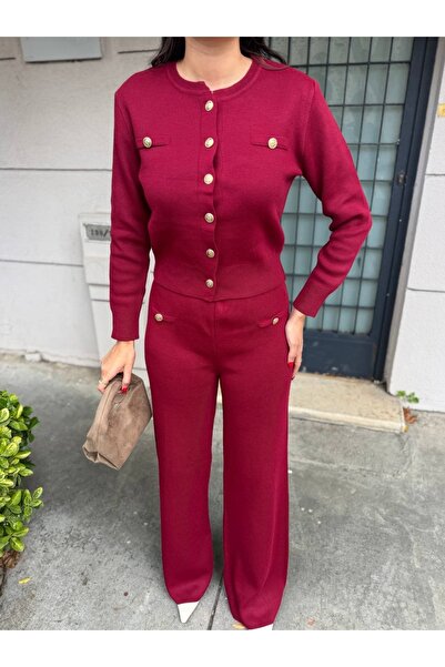 Füme Triko gold düğmeli takım