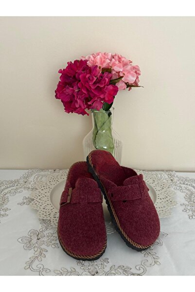 FivemodaSpor Closed-Front, Belted, Felted, Knitted Detailed Slippers