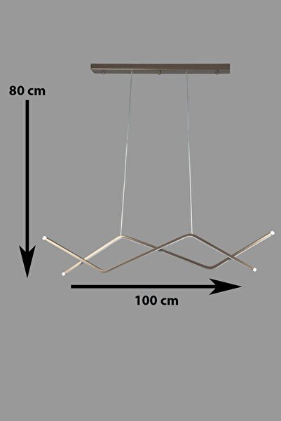 Luzarana Utku Modern Tasarım Kahverengi Yemek Masası Üstü - Mutfak - Salon Beyaz Led 2 Li Avize