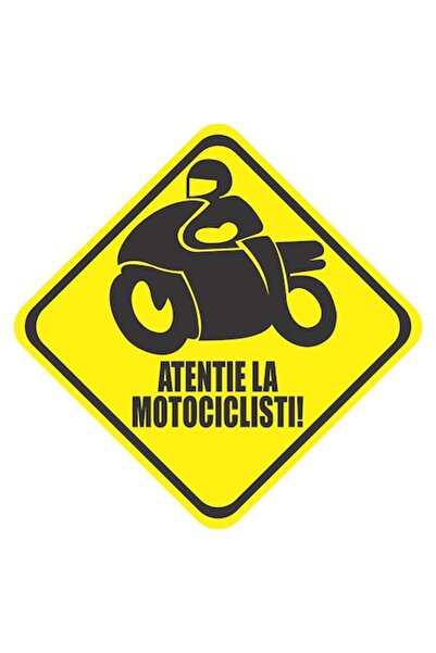 OEM Sticker autoadeziv "Atentie La Motociclisti" 116x115 mm