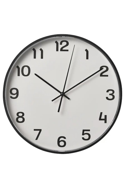 OEM Wall clock, black, diameter 28 cm