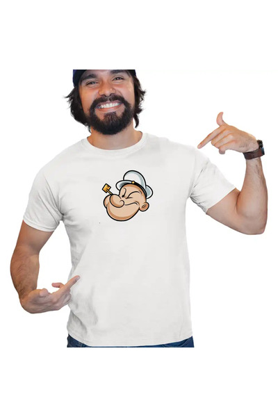 OEM Tricou Barbati Popeye Marinarul Pescar Pipa Barcagiu