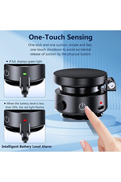 Generic Upgraded Magnetic Car Phone Holder (Vacuum Suction, 360° Rotatable) - Silver