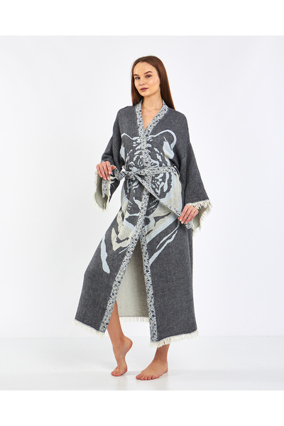PERAVES كفتان بنقشة النمر، كيمونو، روب استحمام، بيشتمال، روب روجتاشامبير