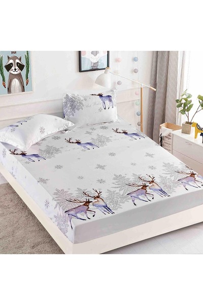 OEM Bed cover set, Christmas Edition, 3 pieces, 180x200cm, Reindeer