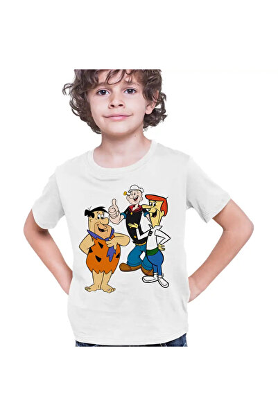OEM Tricou Copii Baieti Popeye Marinarul Flintston Jetson Desene Vechi