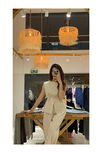 BellaVita Botuique Kuşaklı Keten Dokulu Kolsuz Bluz – Bella Vita Signature