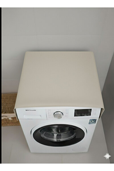 BeybiNest Duck Keten Çamaşır Makinası Örtüsü Leke ve Sıvı Gecirmez. KREM BEj Renk