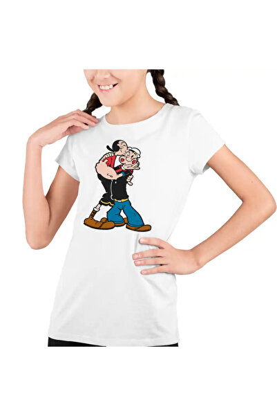 OEM Παιδικό Κορίτσι Popeye The Sailor Olive Kissing Dragobete T-Shirt