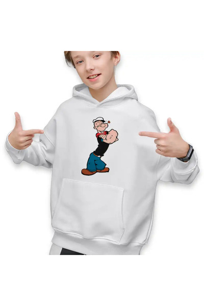 OEM Hanorac Copii Baieti Popeye Marinarul Looney Cartoon Pescar